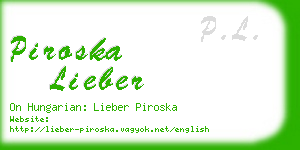 piroska lieber business card